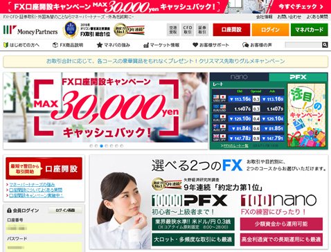 マネーパートナーズの公式サイト