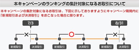 ランキングの集計対象になる取引