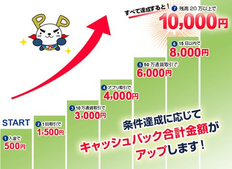条件とキャッシュバック金額