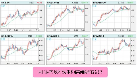 米ドルVS世界の通貨 日足