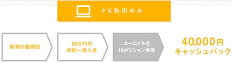 FXのみ取引した場合のキャッシュバック例