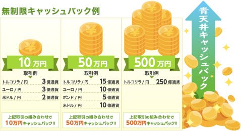 無制限キャッシュバック例