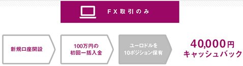 FXのみ取引した場合のキャッシュバック例