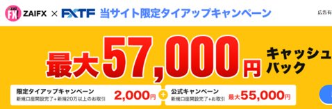 ゴールデンウェイ・ジャパン［FXTF MT4］・2000円キャッシュバックのザイＦＸ！限定タイアップキャンペーン