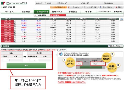マネーパートナーズ「外貨両替サービス」