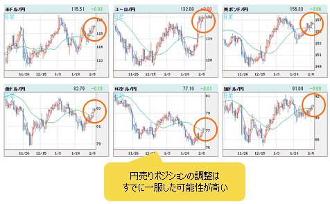  世界の通貨VS円 日足チャート
