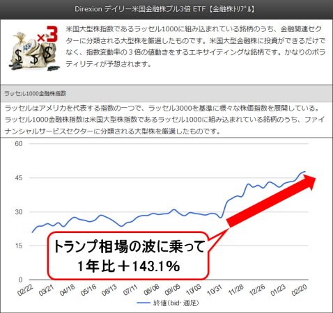Direxion デイリー米国金融株ブル3倍 ETF【金融株トリプル】