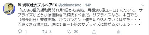 2019年9月12日(木)の筆者Twitter
