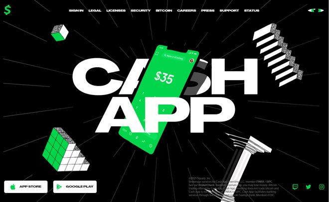 Squareの決済アプリ「Cash App」の公式サイト