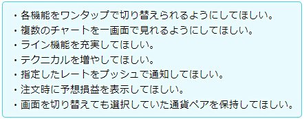 外貨ネクストネオ「GFX」で改善されたユーザーの7大要望