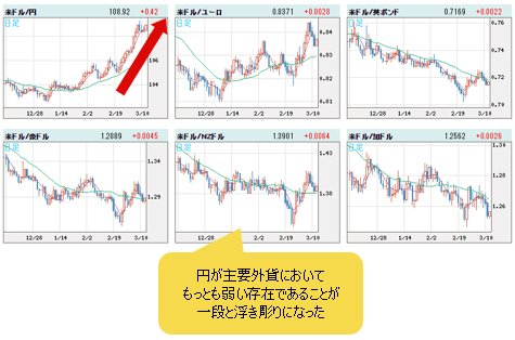 米ドルVS世界の通貨 日足チャート
