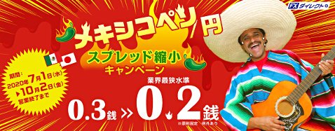 セントラル短資FXのメキシコペソ/円スプレッド縮小キャンペーン