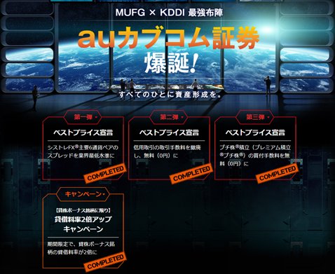 auカブコム証券の「ベストプライス宣言!」イメージ