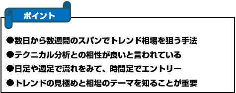 スイングトレードのポイント