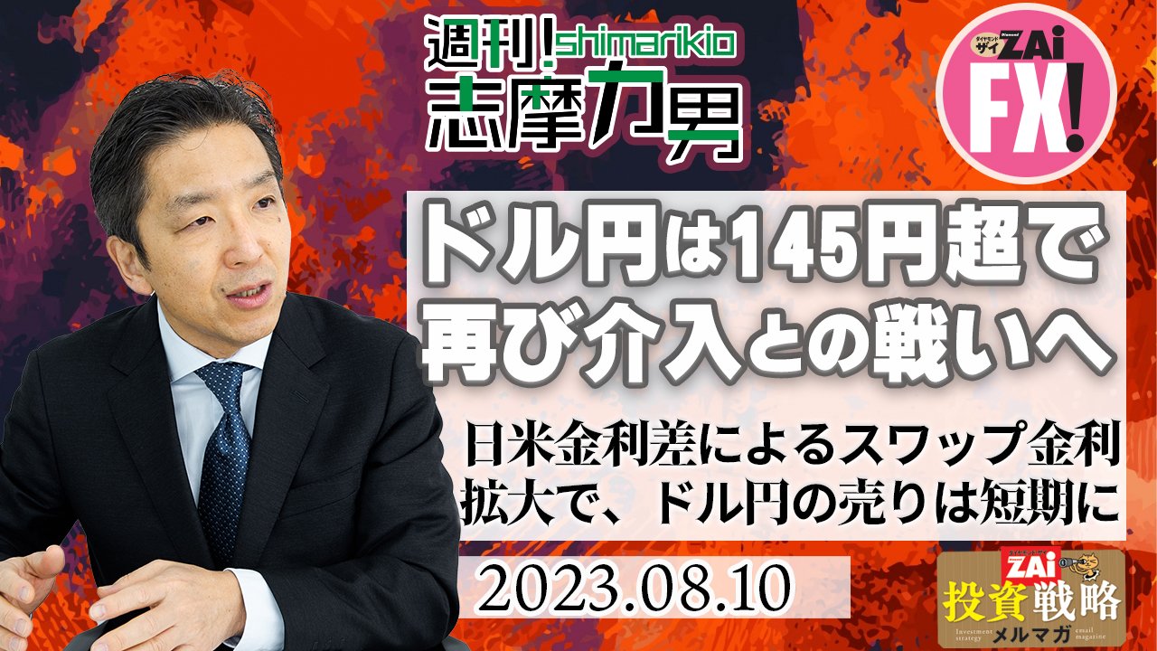 米ドル/円はいずれ145円を超え、また介入との戦いになる可能性が高い！ 日米金利差によるスワップ金利の拡大で、米ドル/円の売りは短期にならざるを得ない｜志摩力男の「マーケットの常識を疑え！」  - ザイFX！