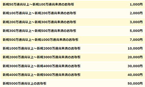 マネーパートナーズ・「新規口座開設キャンペーン」キャッシュバック条件