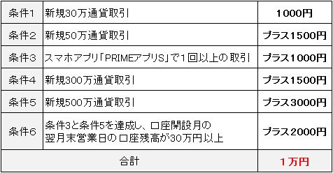 キャッシュバック条件
