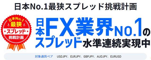 ゴールデンウェイ・ジャパン「日本No.1 最狭スプレッド挑戦計画」