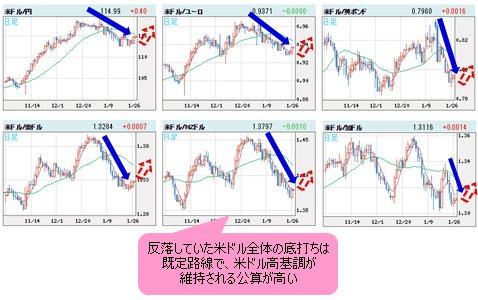米ドルVS世界の通貨 日足