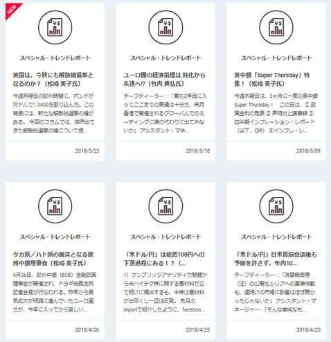 YJFX!「YJFX!アカデミー」・「スペシャルトレンドレポート」一覧