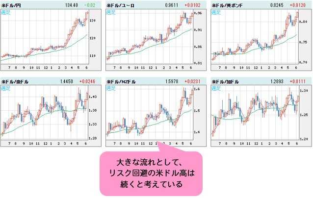 米ドルVS世界の通貨 週足