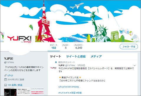 YJFX!の公式Twitterアカウント