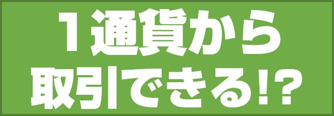 1通貨から取引できる!?