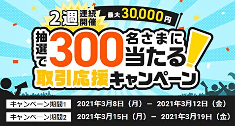 YJFX!で最大3万円が当たる取引応援キャンペーンを実施中
