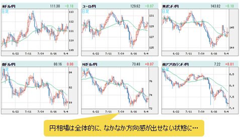 世界の通貨VS円 日足