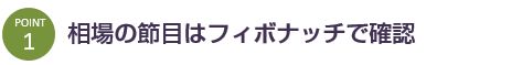 POINT 1 相場の節目はフィボナッチで確認