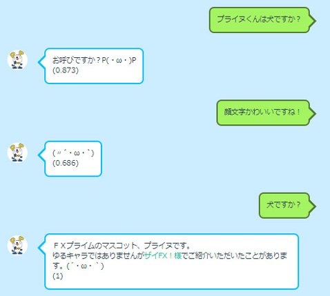 「AIプライヌお客様サポート」に質問1(2018年8月時点)