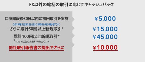 最大5万円キャッシュバック