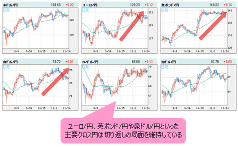 世界の通貨VS円 日足チャート