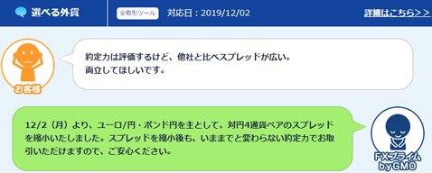 FXプライムbyGMO・お客様の声
