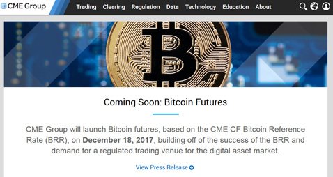 CMEのビットコイン先物上場に関するお知らせ