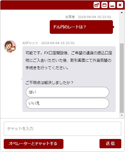 マネーパートナーズのチャットサービスの回答