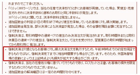 GMOクリック証券(くりっく365)の取引ルールの一部