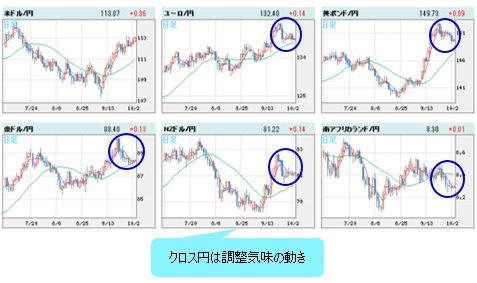 世界の通貨VS円 日足