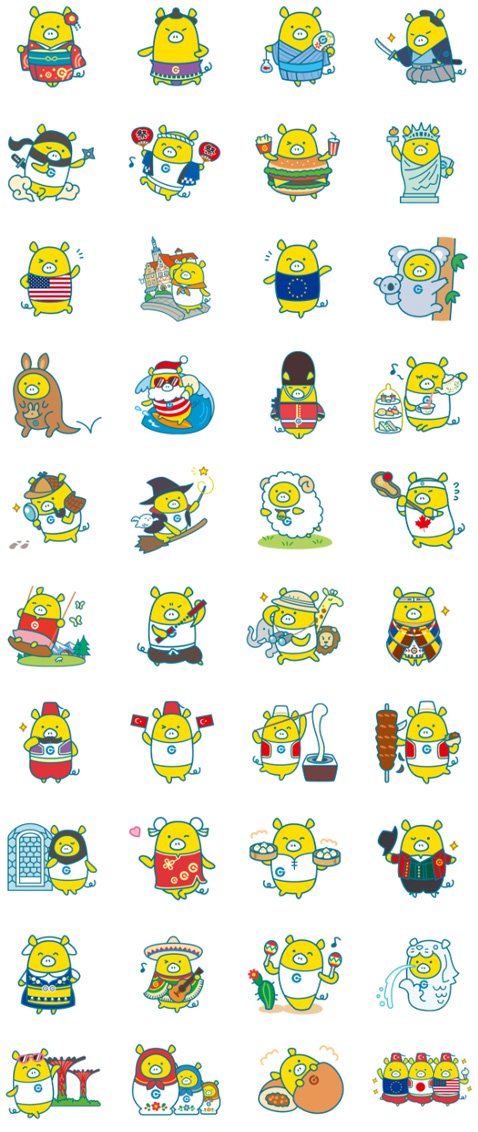 外為どっとコム・どっとこぶーLINEスタンプ「通貨編」