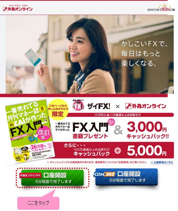 外為オンライン口座開設ボタン画像