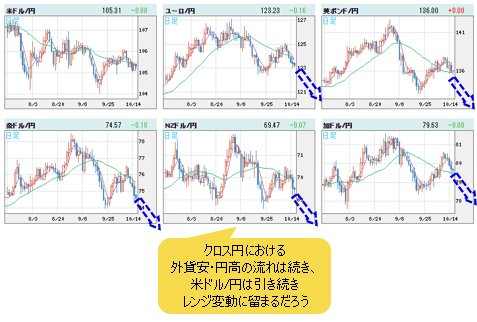 世界の通貨VS円 日足チャート