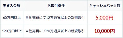 取引量とキャッシュバック額