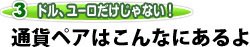 通貨ペアはこんなにあるよ。株の銘柄にあたるもの、それがFXの通貨ペアなのデス!
