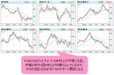 米ドルVS世界の通貨 日足