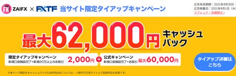 ゴールデンウェイ・ジャパン［FXTF MT4］・総キャッシュバック金額6万2000円