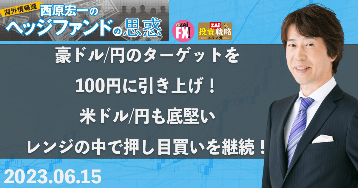 豪ドル/円のターゲットを100円に引き上げ! 日経平均が4万円に