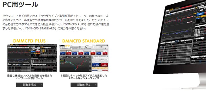 DMM CFD（DMM.com証券）の取引ツール紹介画像