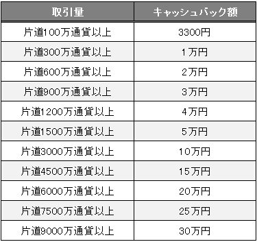 キャッシュバック条件