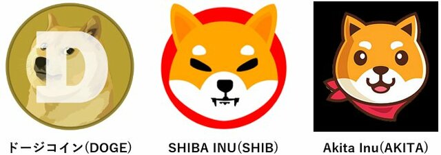ドージコイン&「SHIBA INU」&「Akita Inu」のアイコン画像
