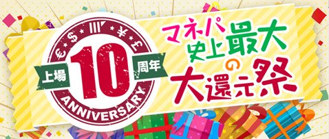 2017年に実施されたマネーパートナーズの「マネパ史上最大の大還元祭」